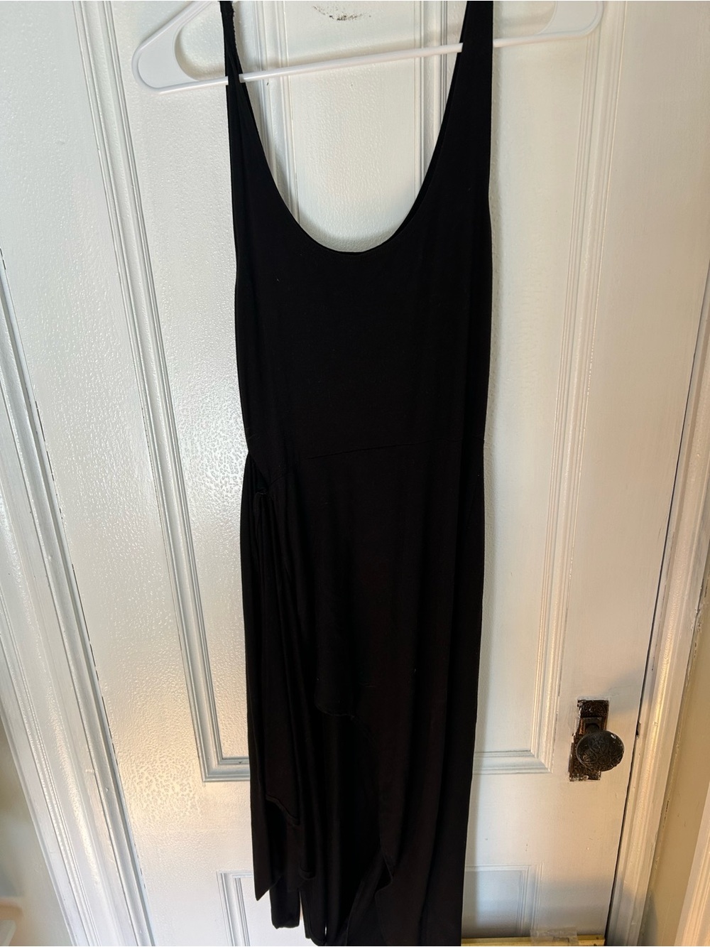 REFORMATION Kaila Black Jersey Knit Wrap Tank Midi Dress Small - Picture 2 of 4